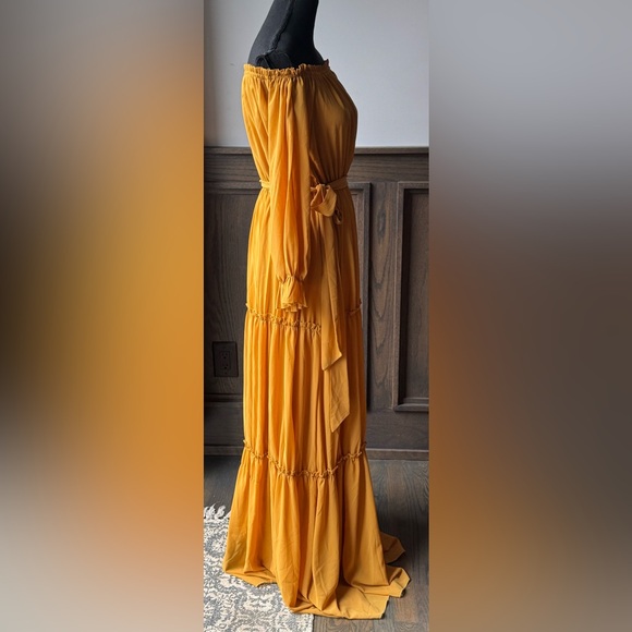 Baltic Born Mustard Off Shoulder Maxi Dress medium - Picture 5 of 7
